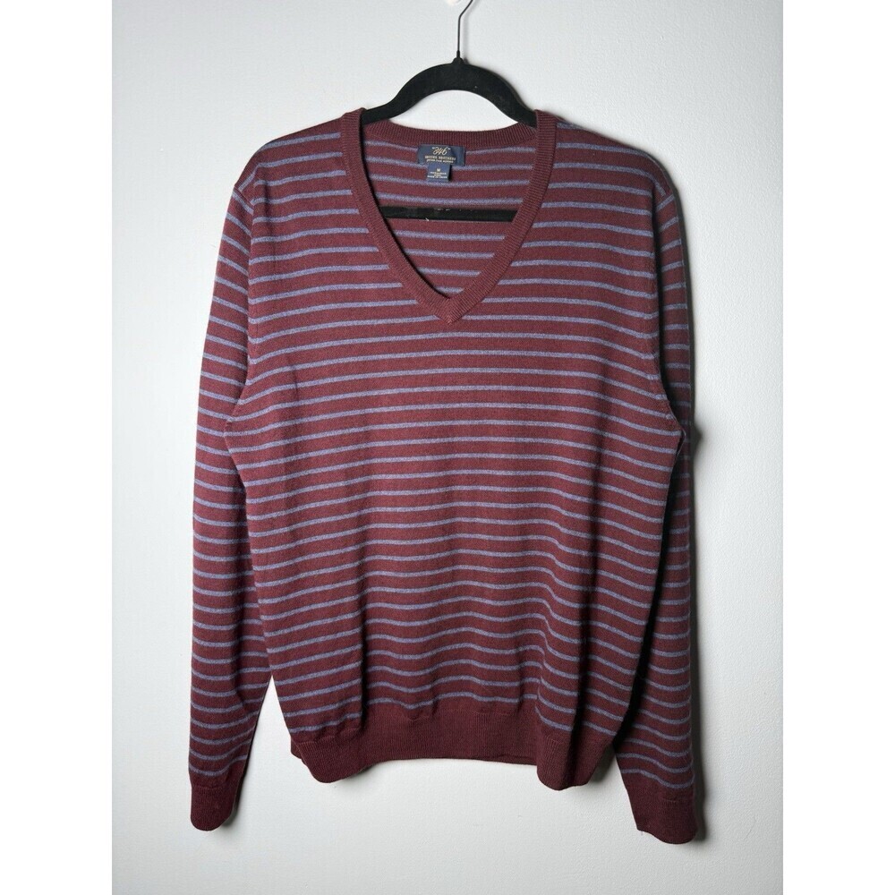 BROOKS BROTHERS 346 extra fine merino wool v neck SWEATER medium